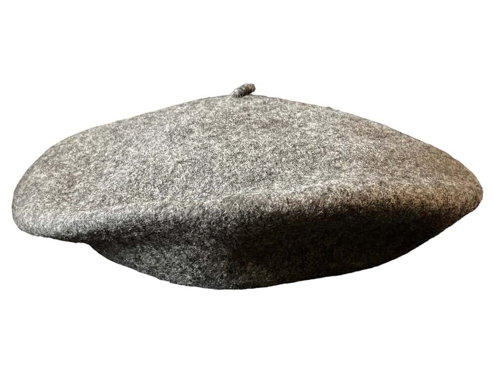 Vintage Super Basque France Grey 100% Wool Beret Hat Size 55